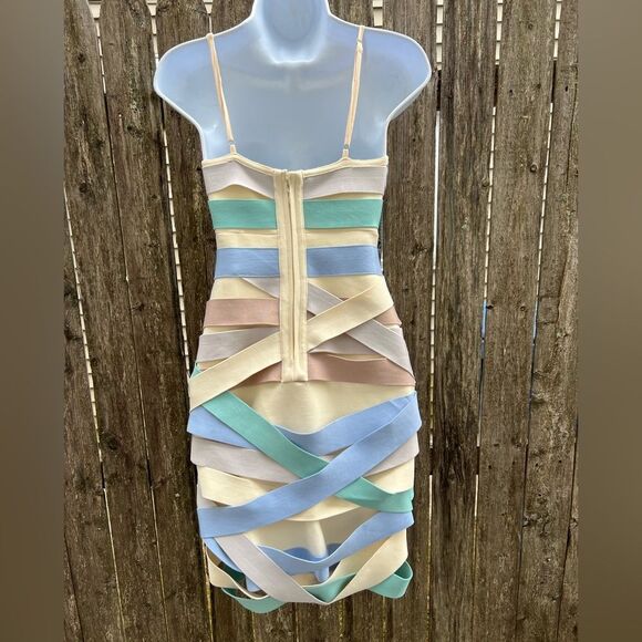 🍄AKIRA STRAP UP BANDAGE MINI DRESS Size M (AA1) - Picture 8 of 15